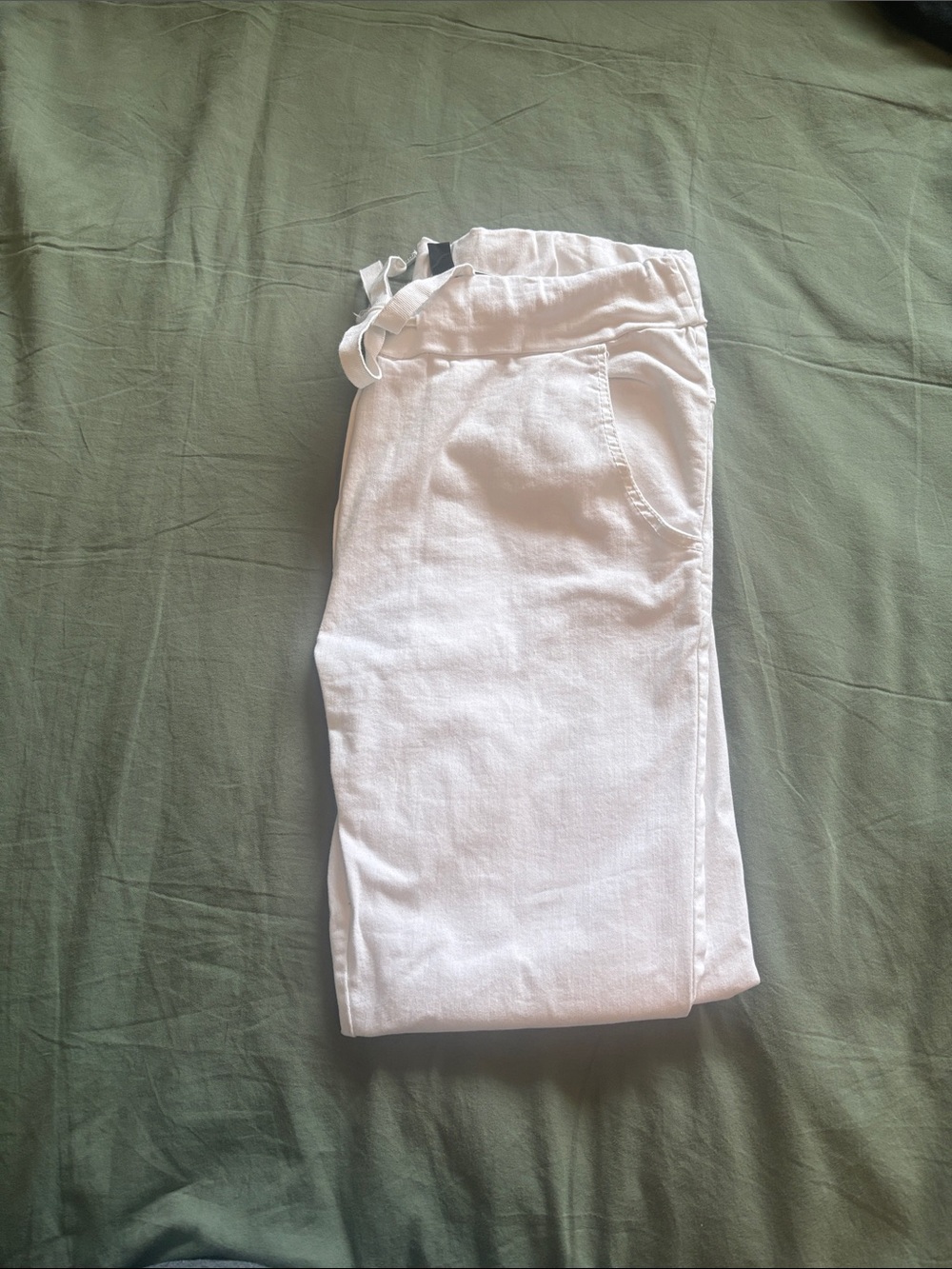 Women's Venti6 White Jeans with Drawstring Waist